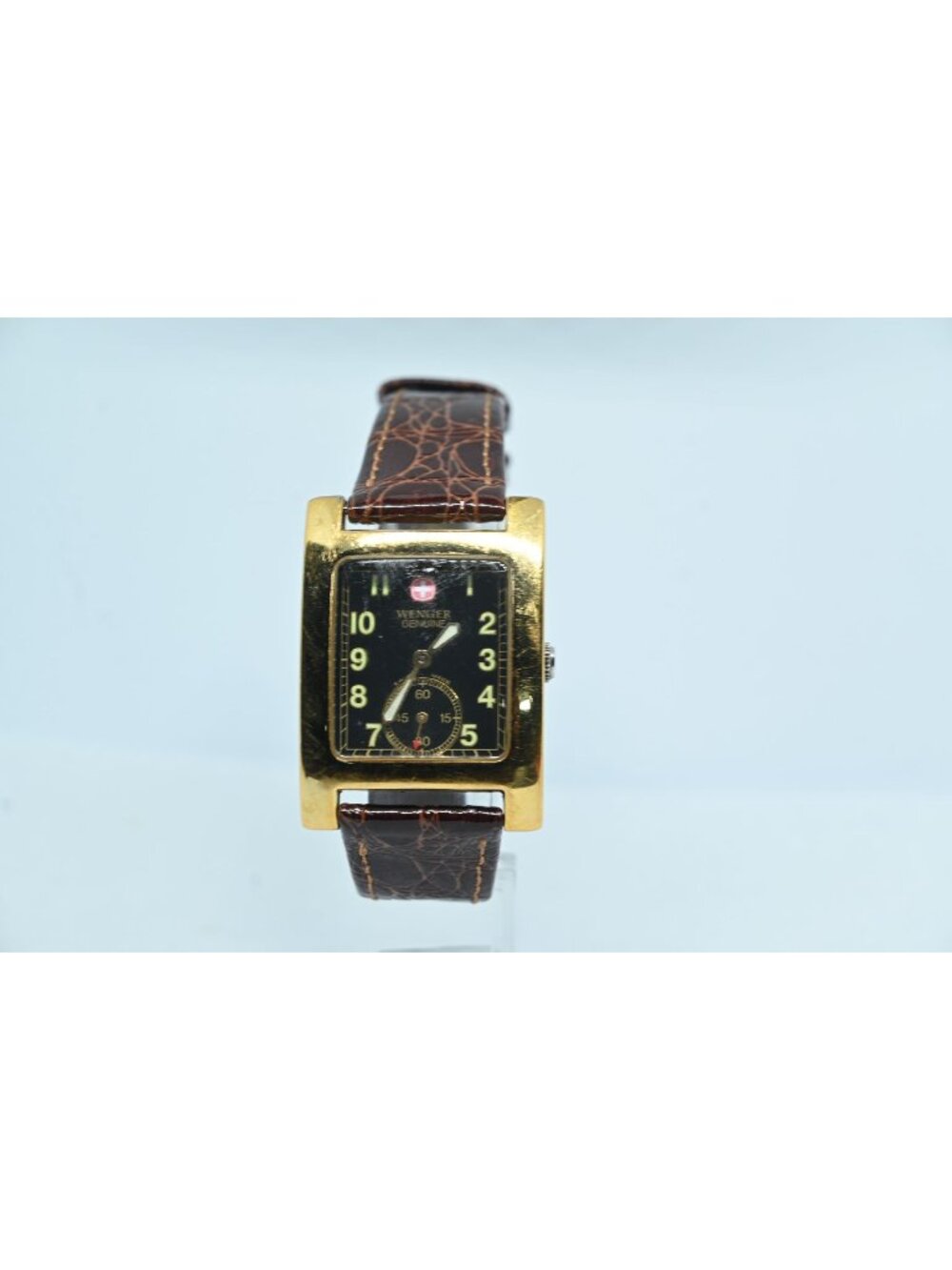 Vintage Wenger Delemont Swiss Made Tank Watch Gold Rectangular 176.0847